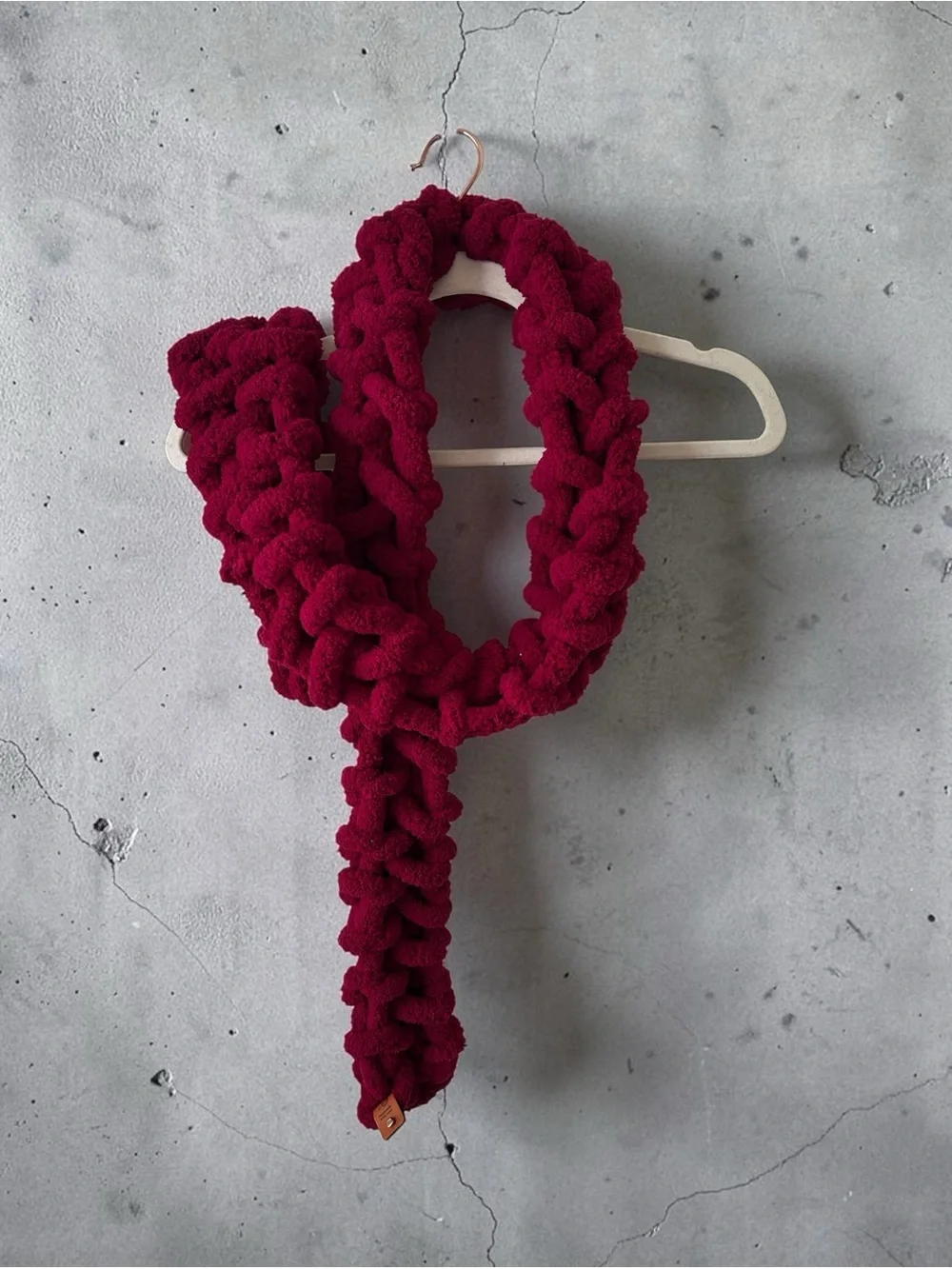 Handmade by me NEW Chunky Knit Scarf - Cranberry